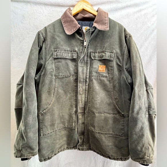 Carhartt Other - Vintage Carhartt Men's Sandstone Black Quilt Lined Gray Jacket Size XL